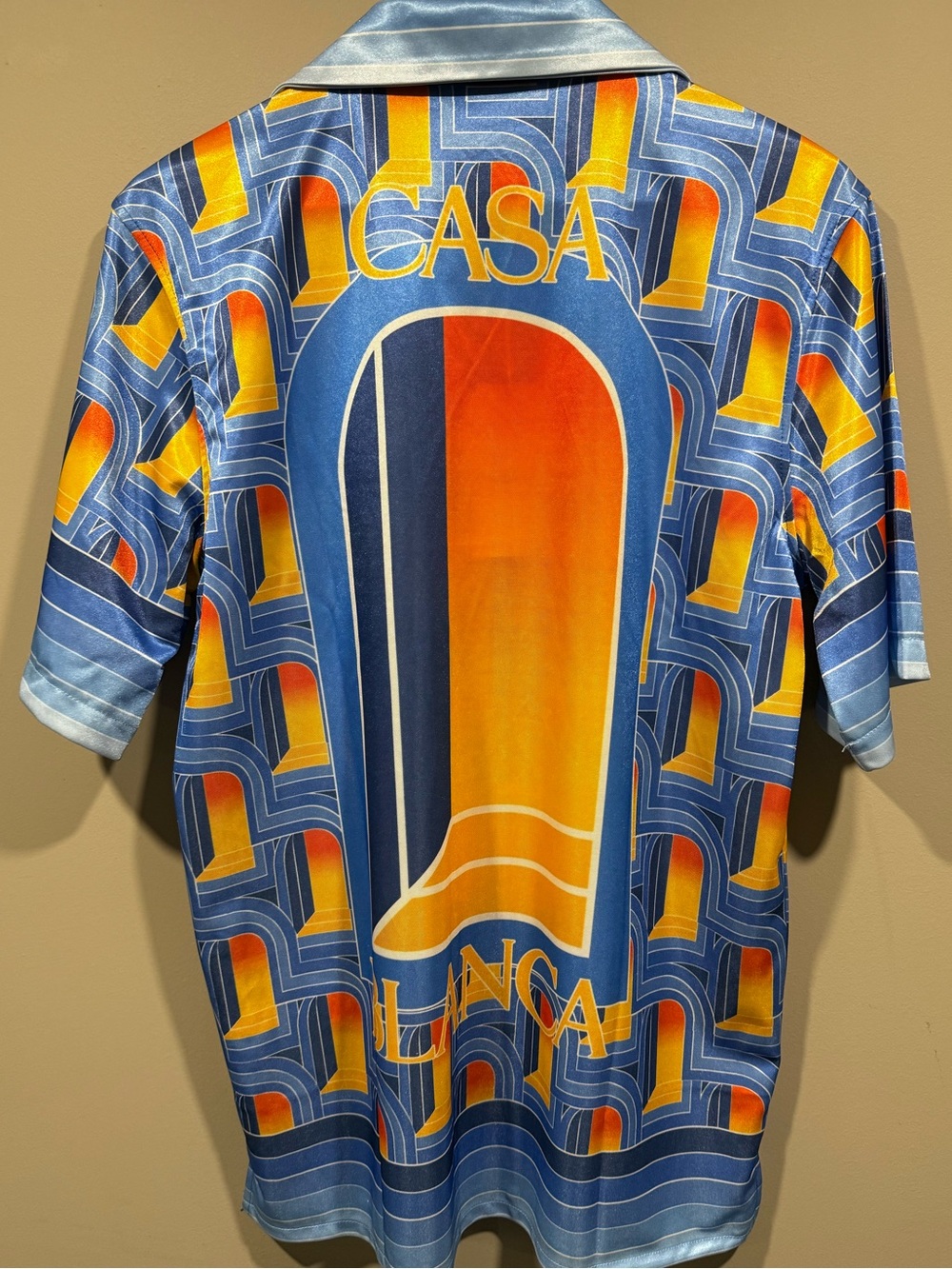 Casablanca Blue Geometric Print silk Short-Sleeve Shirt (Set 1:1 defect)